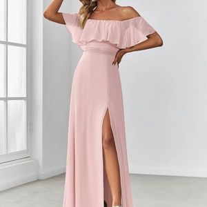 Ever-Pretty off the shoulder long flowy bridesmaid dress